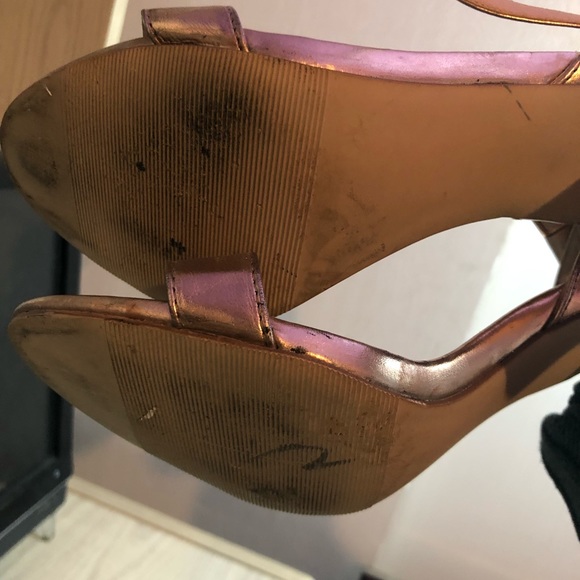 Rose Gold Strappy Sandal Heels - Picture 7 of 7